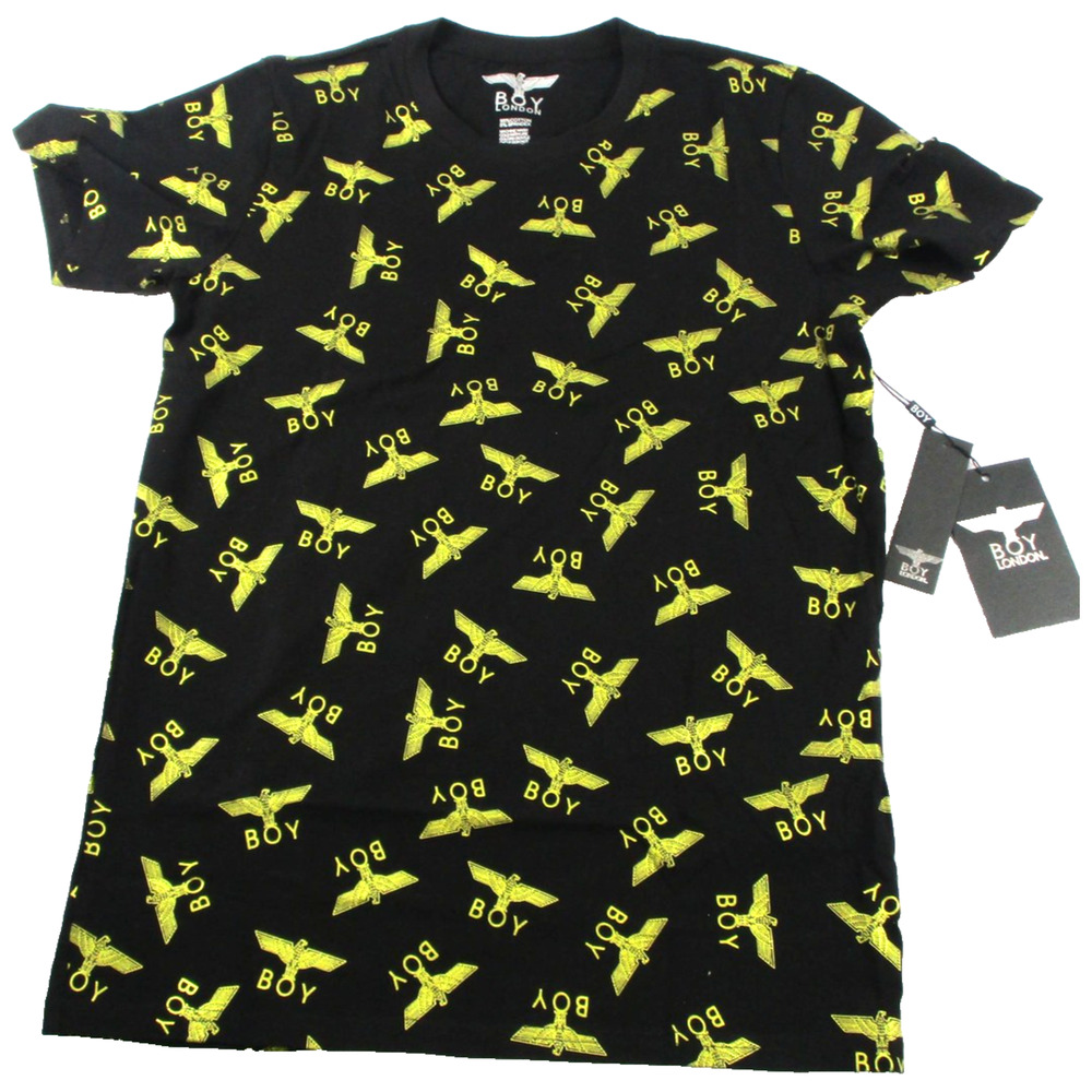BOY London Shirt Mens Medium Black Eagle Logo Graphic Tee Streetwear 1302-04